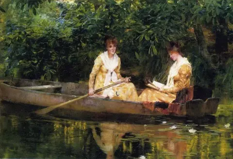 Vrouwen In Een Roeiboot
