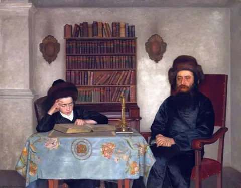 רבי עם תלמיד צעיר 1900ים