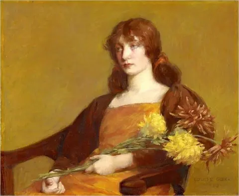 Mujer sosteniendo flores 1893