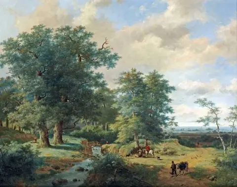 Фигуры в лесу возле ручья 1865 г.
