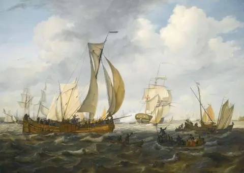 Корабли на Ij с Вестертореном вдалеке 1819