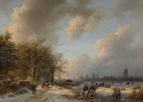 Конькобежцы на водном пути с кук-эн-зопи, 1854 год.
