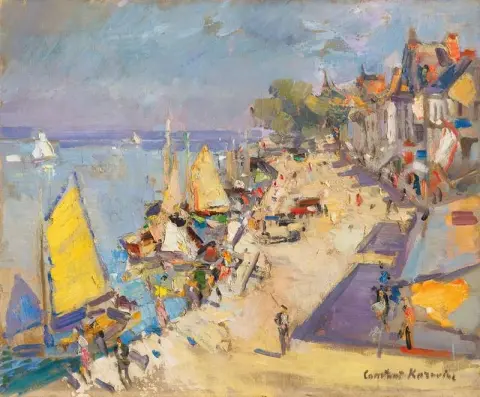 Een Franse haven in de zomer