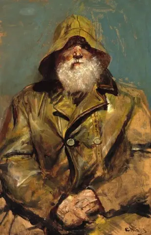 Un pescatore con la barba bianca e un Sou Wester
