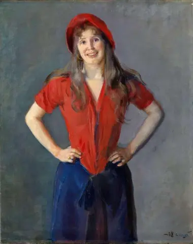 画家 Oda Krohg Nee 的肖像。拉森 1888