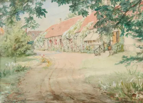 Blomstrende blomster på en sommerdag 1902