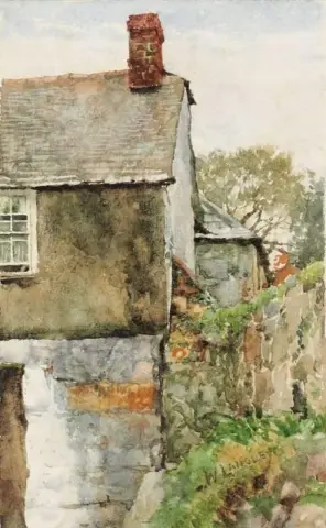 Una cabaña en Tredavoe cerca de Newlyn Cornwall Ca. 1880