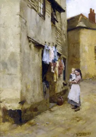 Una calle en Newlyn Ca. 1895