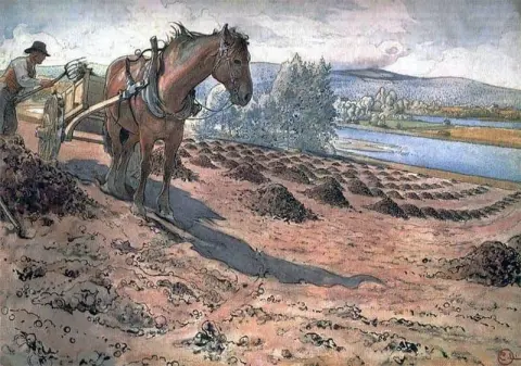Gödsling av åkern ca 1905