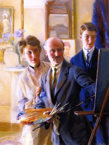 The Artist His Wife Lucy And Their Son Henry 1918