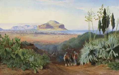 Palermo Sicilia Con Monte Pellegrino 1860