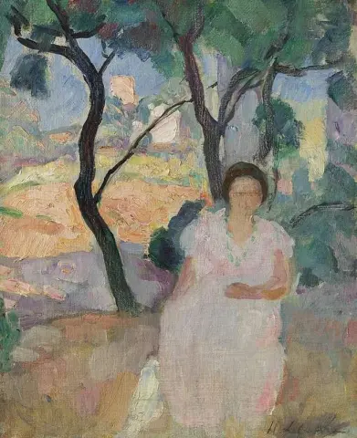 정원에 있는 젊은 여인, 1925년경