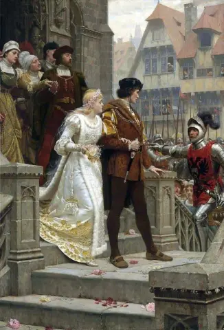 To Arms Sweet Bridal Hymn Que é emitido pela varanda é rudemente desafiado pelo Cry To Arms 1888