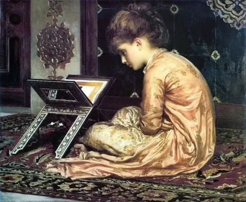 Ved en lesepult 1877