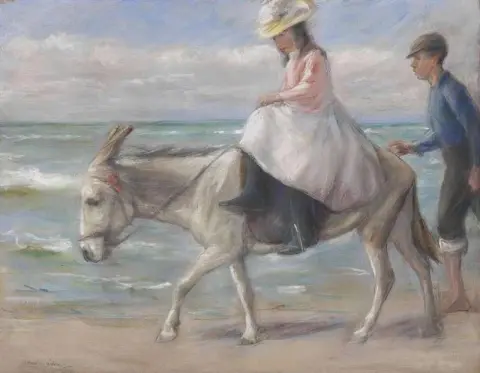 Kind Auf Einem Esel Reitend Ca. 1901