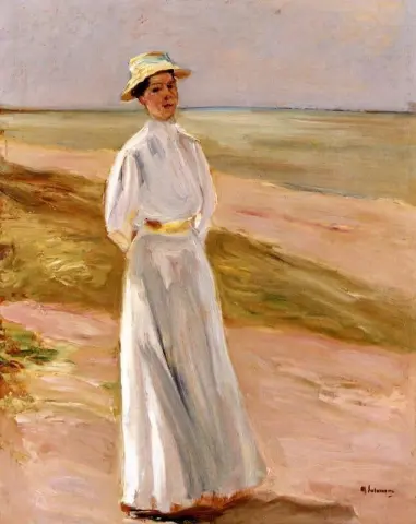 Die Tochter des Künstlers geht am Strand spazieren, 1906