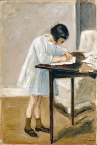 Die Enkelin des Künstlers am Tisch 1923