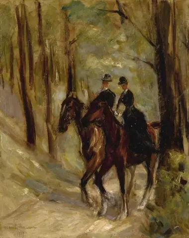 Zwei Reiter in einer Gasse