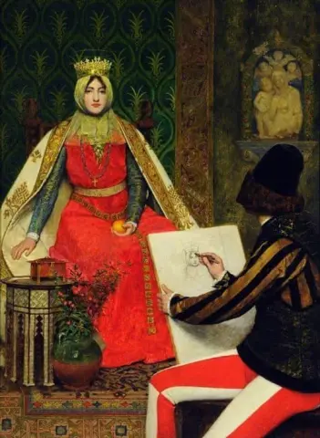 Dronning Elizabeth av Ungarn og hoffmaleren ca. 1910