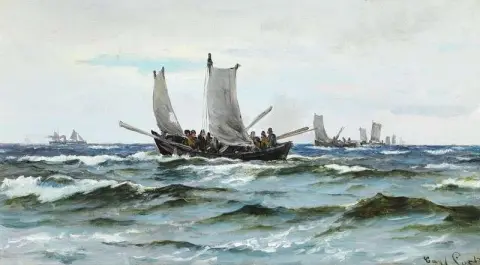Seascape With Numerous Sailing Boats