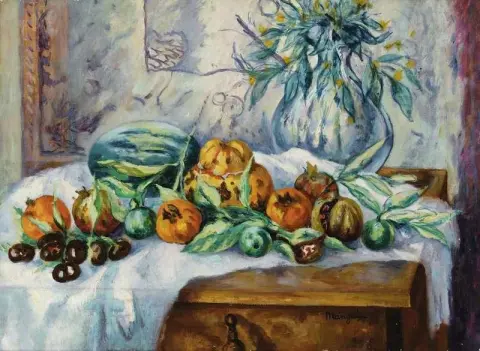 الحياة الساكنة مع الرمان 1945