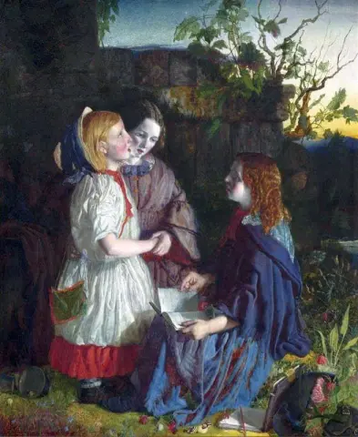 세 어린 소녀가 있는 풍경, 1856년경