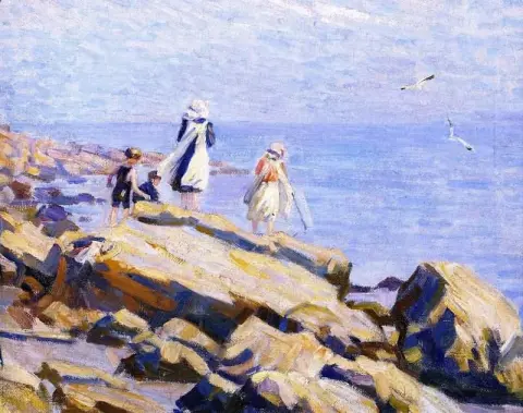 ילדים על הסלעים, בערך 1910