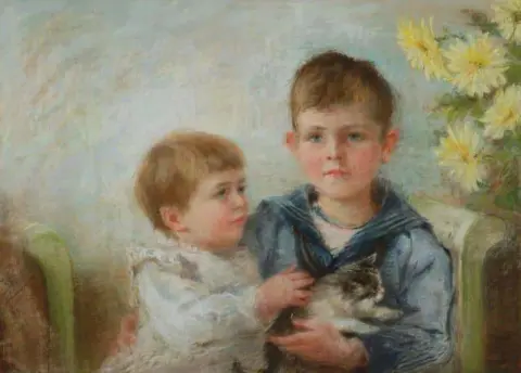 ילד וילד עם גור חתולים אולי 1889