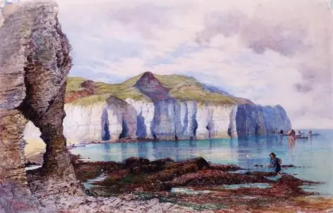 Little Thornwick Bay lähellä Flamborough Head 1861