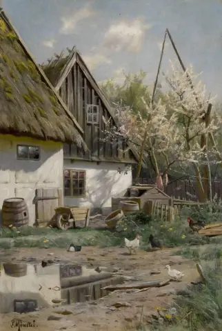 Farmhouse With Chickens