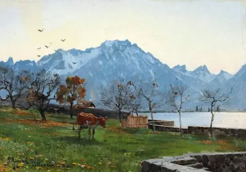 Landscape From Villeneuve France 1886