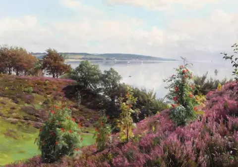 Udsigt Over Vejle Fjord Fra Frydenlund Lyngbakke 1920