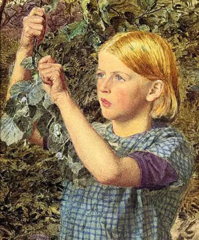Niña recogiendo nueces Ca. 1859