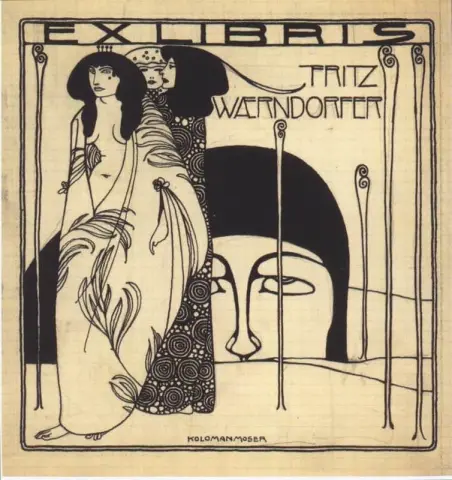 Exlibris Fritz Waerndorfer noin 1903