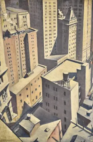 Neerkijkend op het centrum van 1920