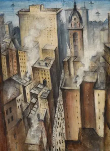 New York vanaf de Woolworth Tower, ca. 1920