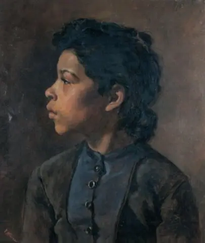 Hodet til en jente ca. 1882