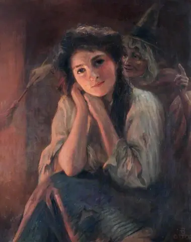 Mädchen und eine Hexe 1886-1917