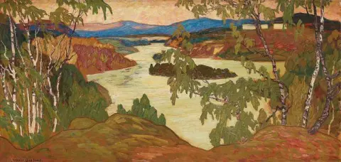 Iew dal paesaggio montano Skule del nord-est della Svezia