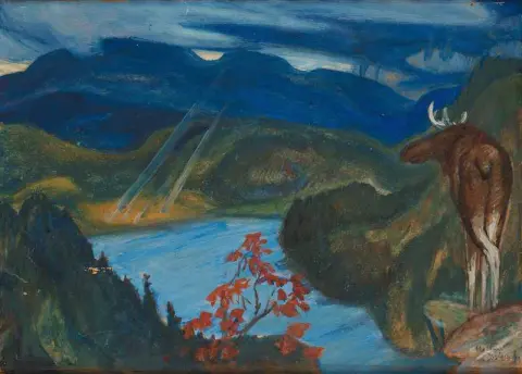 Paesaggio Dal Nord Della Svezia Con Un Alce