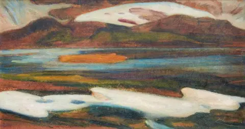 Paesaggio invernale primaverile settentrionale