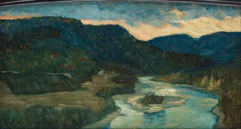 Paesaggio fluviale dal nord della Svezia