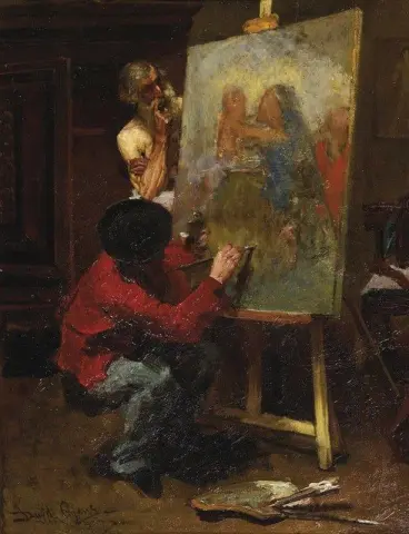 The Artist In His Studio 1870-75