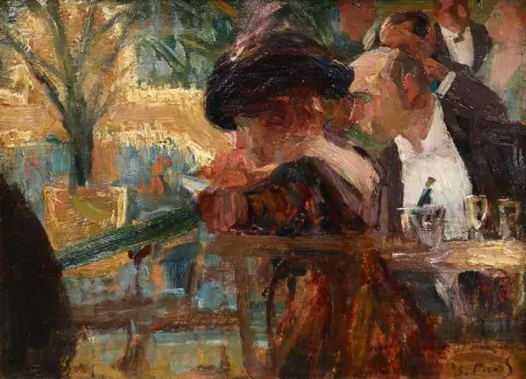 Figurer i en kafé ca. 1910