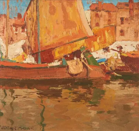Längs kanalen Chioggia Italien