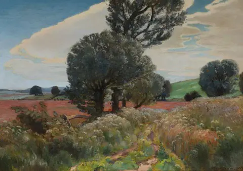 An Overgrown Path Winding Its Way Through The Fields Summer 1892