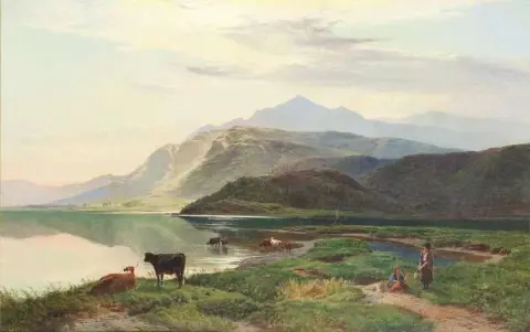 מים בבארמות' ליד דולג'לו, צפון ויילס 1860