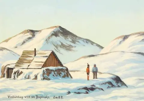A Winter Day Near A Habitation In Greenland