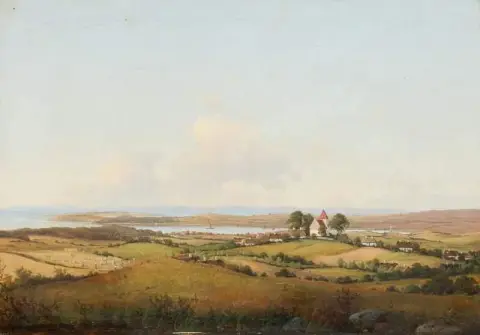 From The Area Near Holstenshus Manor. In The Center Diern S Church