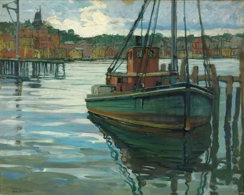 Fiskebåt På En Förtöjning
